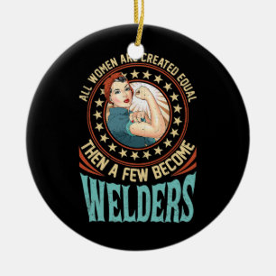 Décoration En Céramique Womens Welding Worker Weld Job Vintage Retro