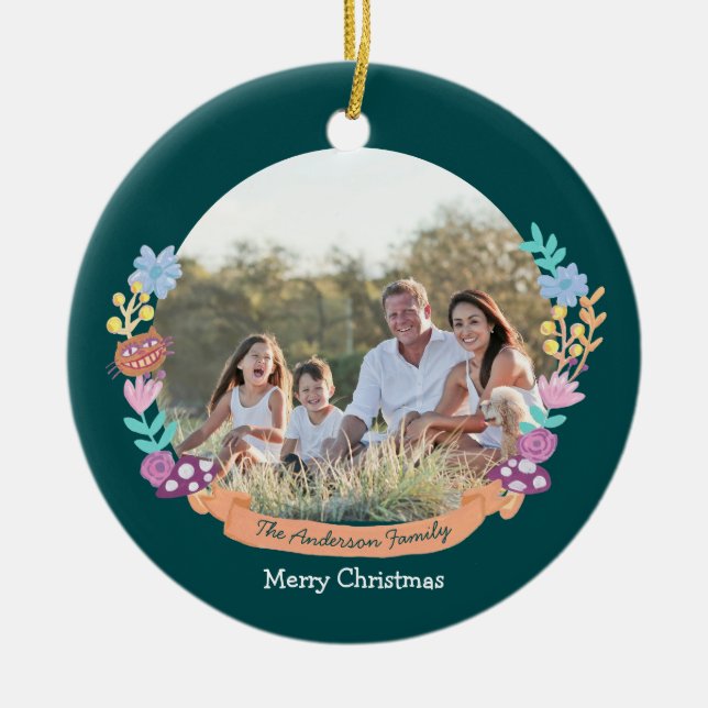 Décoration En Céramique Wonderland Dreamer fleurs wreath_green (Devant)