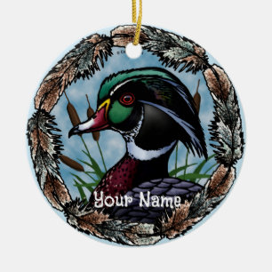 Décoration En Céramique Wood Duck Head custom name ornament