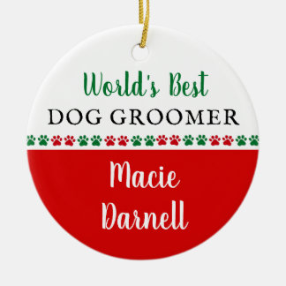 Décoration En Céramique World Best Dog Groomer Merci cadeau de Noël