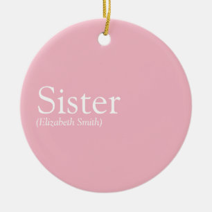 Décoration En Céramique World's Best Ever Sister Definition Girly Pink