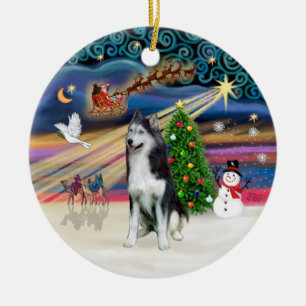 Décoration En Céramique Xmas Magic - Siberian Husky 2