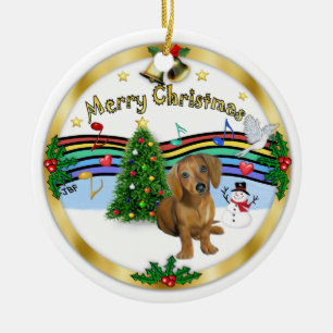 Décoration En Céramique Xmas Music 1 - MC - Dachshund pup 13