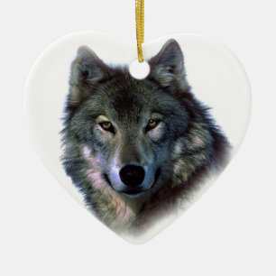 Décoration En Céramique Yeux de loup gris