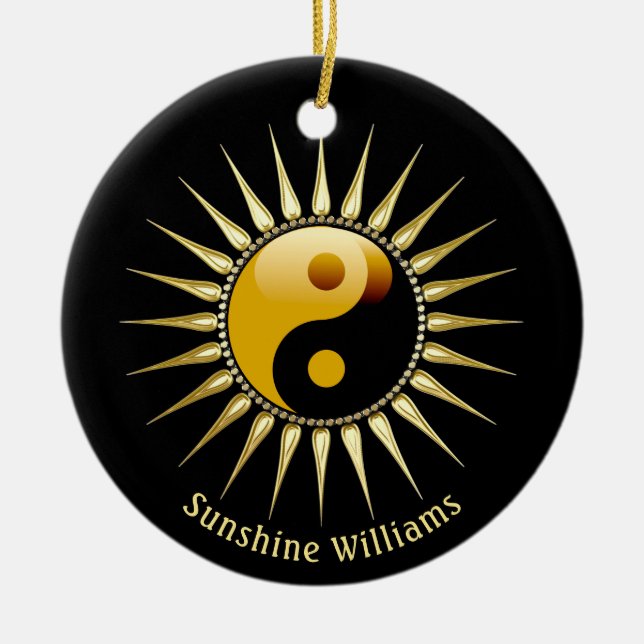 Décoration En Céramique Yin Yang Gold Sunshine (Devant)