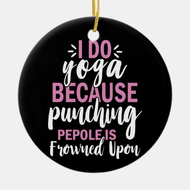 Décoration En Céramique Yoga Lover | Je fais du yoga (Devant)