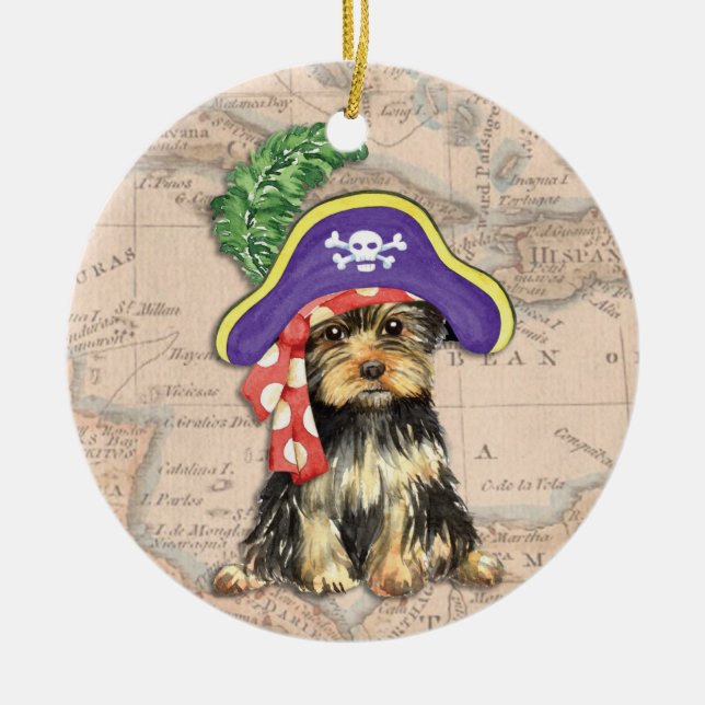 Décoration En Céramique Yorkie Pirate (Devant)