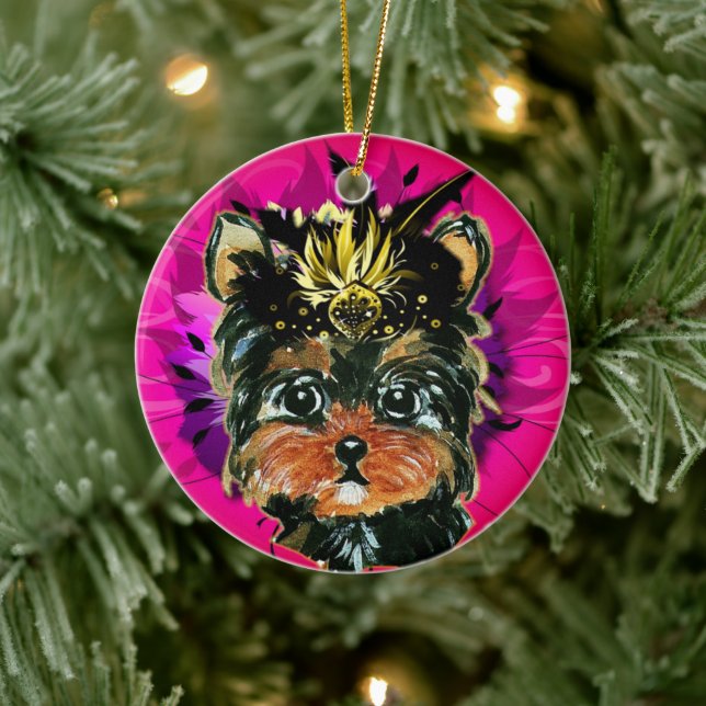 DÉCORATION EN CÉRAMIQUE YORKIE POO (Arbre)