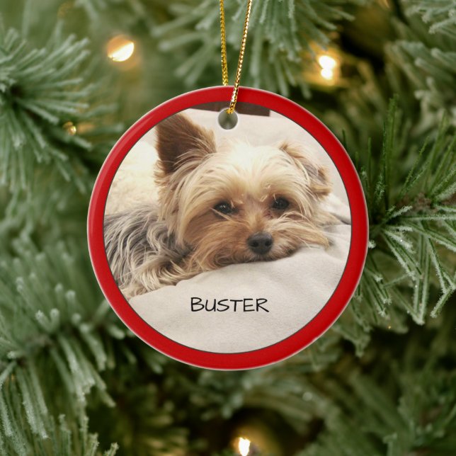 Décoration En Céramique Yorkie Terrier Chien Personnalisé  (Arbre)