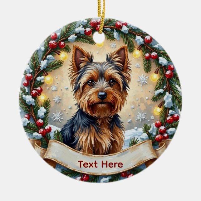 Décoration En Céramique Yorkshire Terrier Christmas Ornament (Devant)