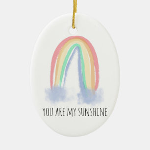 Décoration En Céramique You are my sunshine watercolor painted rainbow