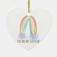 You are my sunshine watercolor painted rainbow