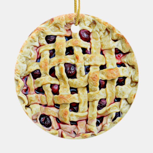 Décoration En Céramique Yummy Cerise Pie Nourriture Noël (Devant)