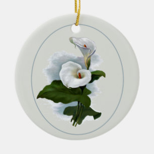 Décoration En Céramique Zantedeschias blancs élégants