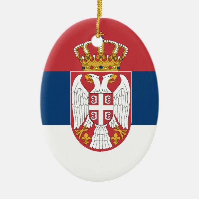 Décoration En Céramique Zastava Srbije, drapeau serbe (Devant)