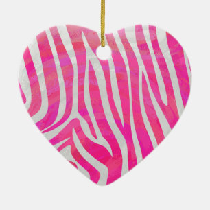 Décoration En Céramique Zebra Hot Pink et White Print