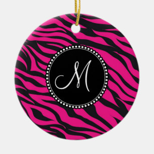 Décoration En Céramique Zèbre initial décoré d'un monogramme fait sur