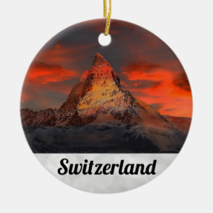 Décoration En Céramique Zermatt Matterhorn Suisse Alpes suisses coucher de