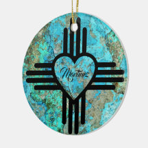 Zia Heart Custom nom Christmas Tree Ornament