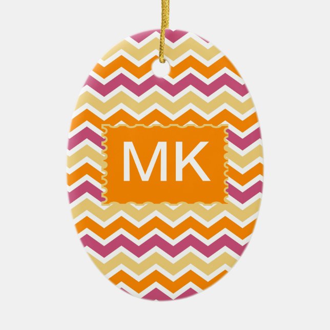 Décoration En Céramique ZigZag tribale dynamique (Devant)