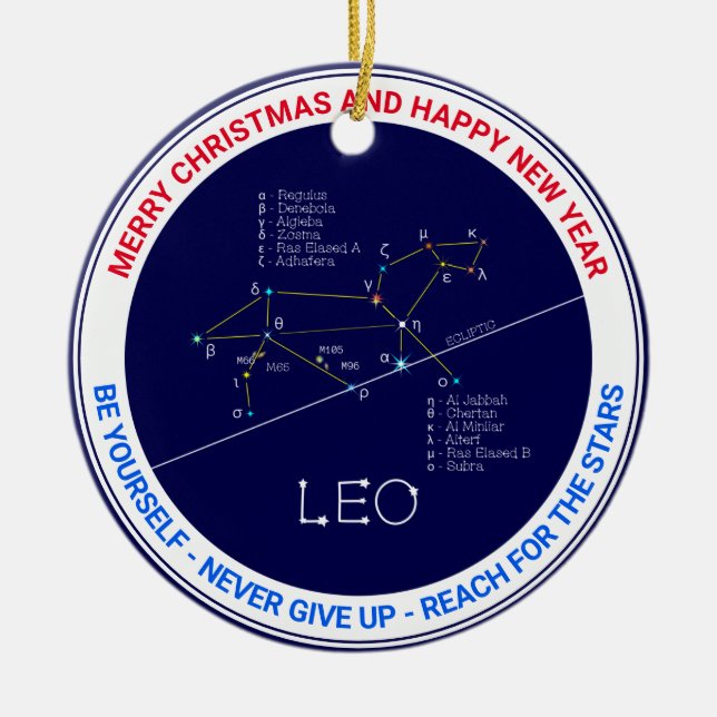 Décoration En Céramique Zodiac Constellation Leo (Devant)