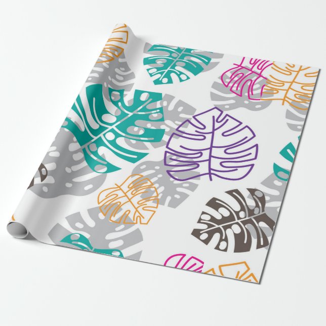 decoration leaves wrapping paper (Unrolled)