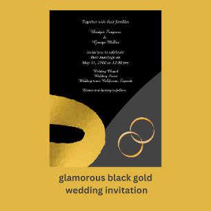 décoration mariage or noir glamour invitation