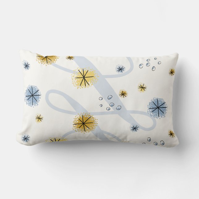 Décoration moderne bleue et jaune Coussin (Recto)