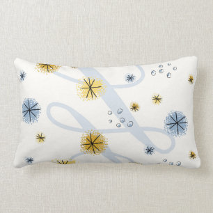 Décoration moderne bleue et jaune Coussin