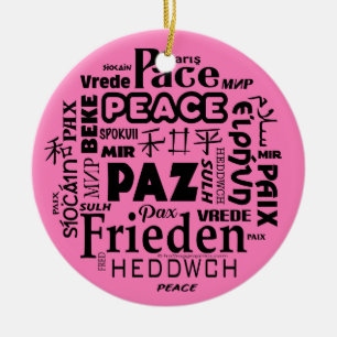 Décoration multilingue de Noël rose 3