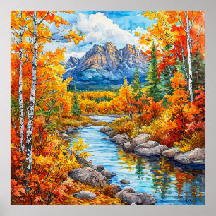 Décoration murale de forêt automnale, cadeau pour