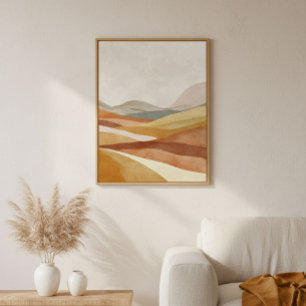 Décoration murale de paysage abstrait en terre cui