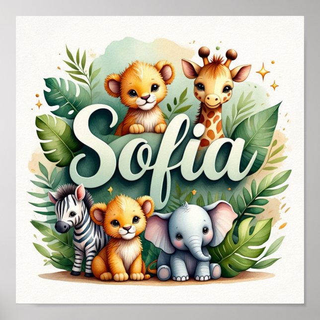 Décoration murale pour la nurserie Sofia Safari (Devant)