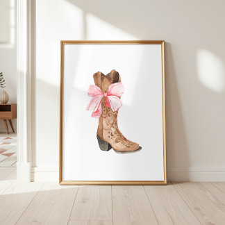 Décoration murale western girly Boot de cowgirl à 
