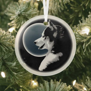 Décoration personnalisée de l'ornement Husky Wolf 