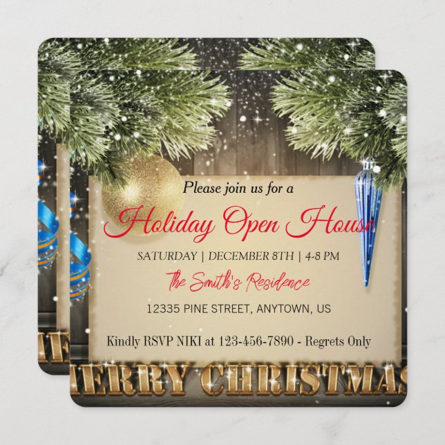 Décoration pour la carte de vœux de Noël de l'arbr (Devant / Derrière)