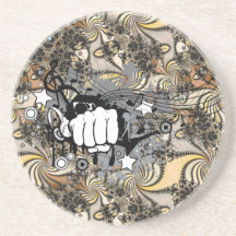 Decoration with fractal image and a fist  mouse ma