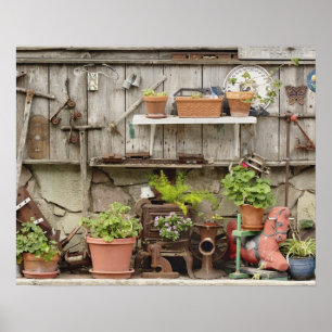 Décorations à la clôture en bois, île de Catalina,