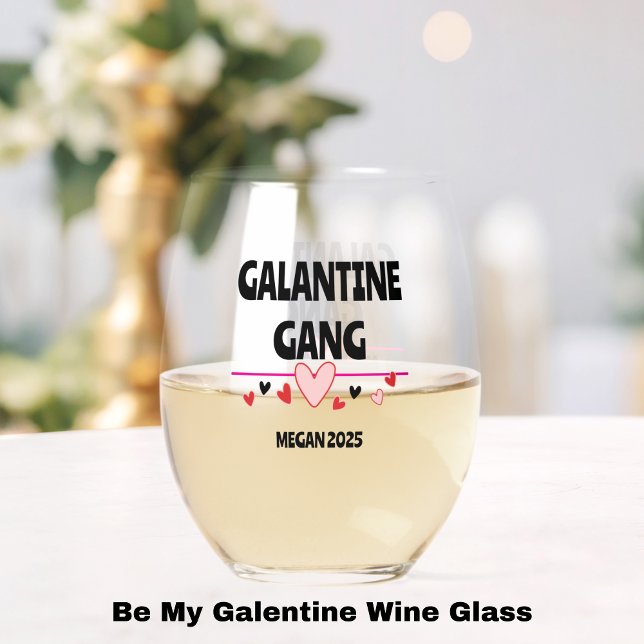 Décorations branchées en verre de vin de la Saint- (Trendy Galentine's Day Wine Glass Decals for Besties)
