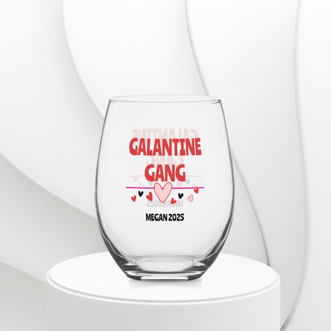 Décorations branchées en verre de vin de la Saint- (Be My Galentine Wine Glass )