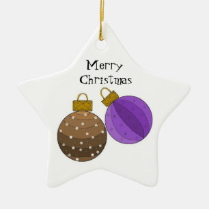 Décorations de Noël marron chocolat et violet