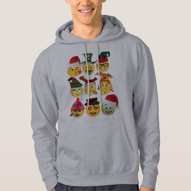 décorations émoticônes de noël sweat - shirt à cap (Devant)