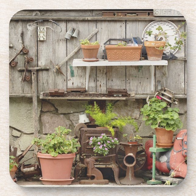 Decorations on wooden fence, Catalina Island, Coaster (Front)