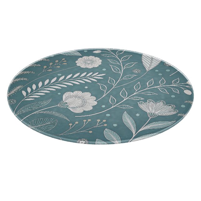Decorative 12 Inch Glass Cutting Board for Kitchen (Corner)