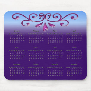 Decorative 2013 Calendar Mouse Pad