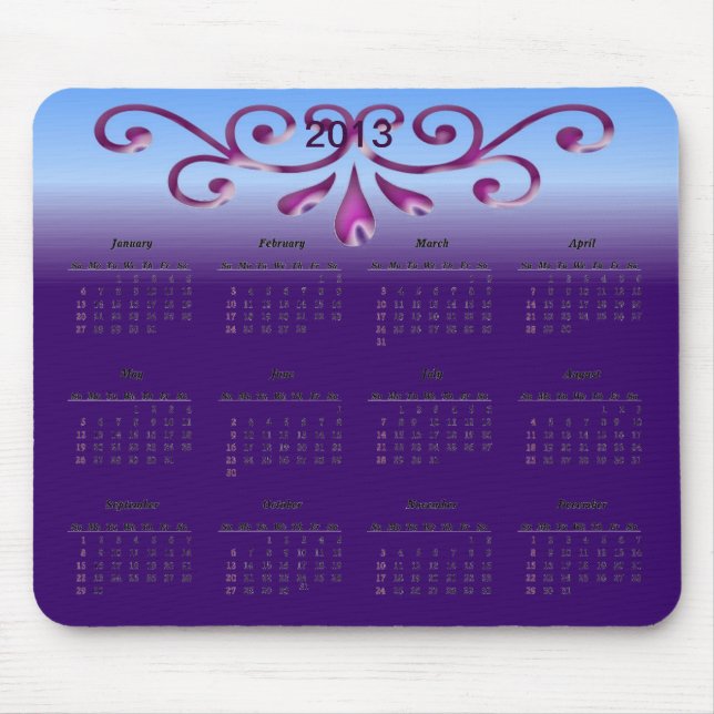 Decorative 2013 Calendar Mouse Pad (Front)