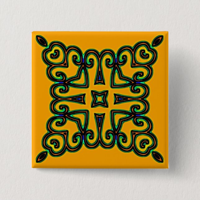 Decorative 2 Inch Square Button (Front)