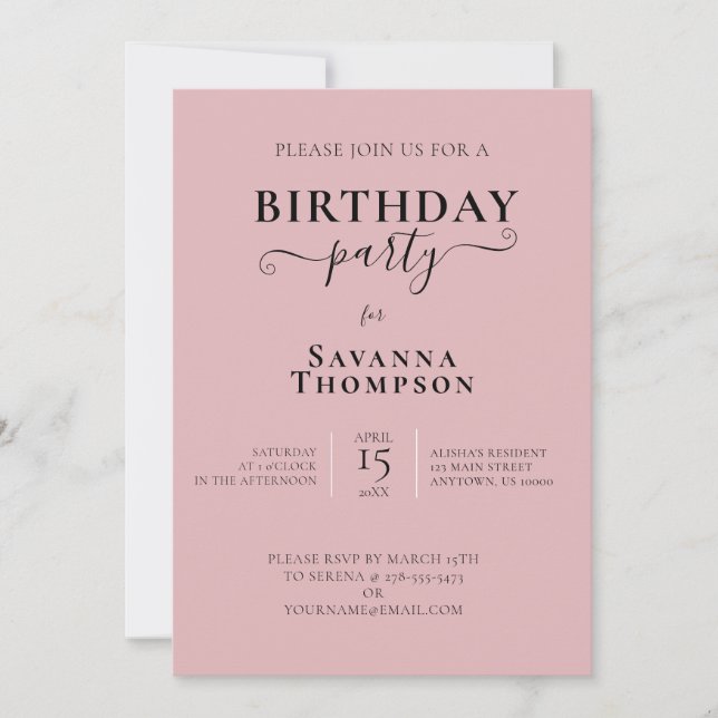 DECORATIVE 3 Yr Old BIRTHDAY CAKE PARTY INVITATION (Front)
