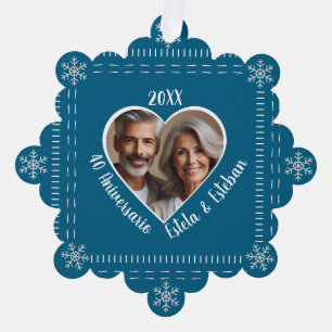 Décorative 40 Aniversario Personalizado Papier Ornament Carte