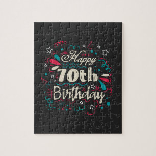 Decorative 70th Birthday Jigsaw Puzzle